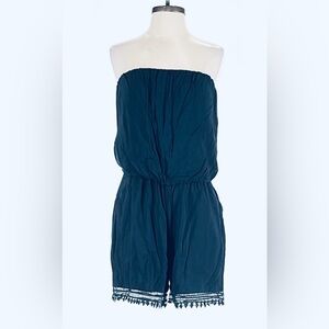 TART Romper Shorty Sleeveless Jumpsuit in Soft navy blue Challis fabric. GUC
